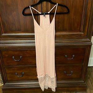 BCBGMAXAZRIA Bridgett lace trim tank dress XS blush pink